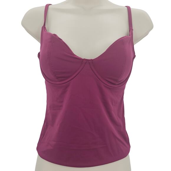Andie Other - Andie Swim Womans size S The Canary Tank Tankini Swimsuit Top Plum Underwire NEW